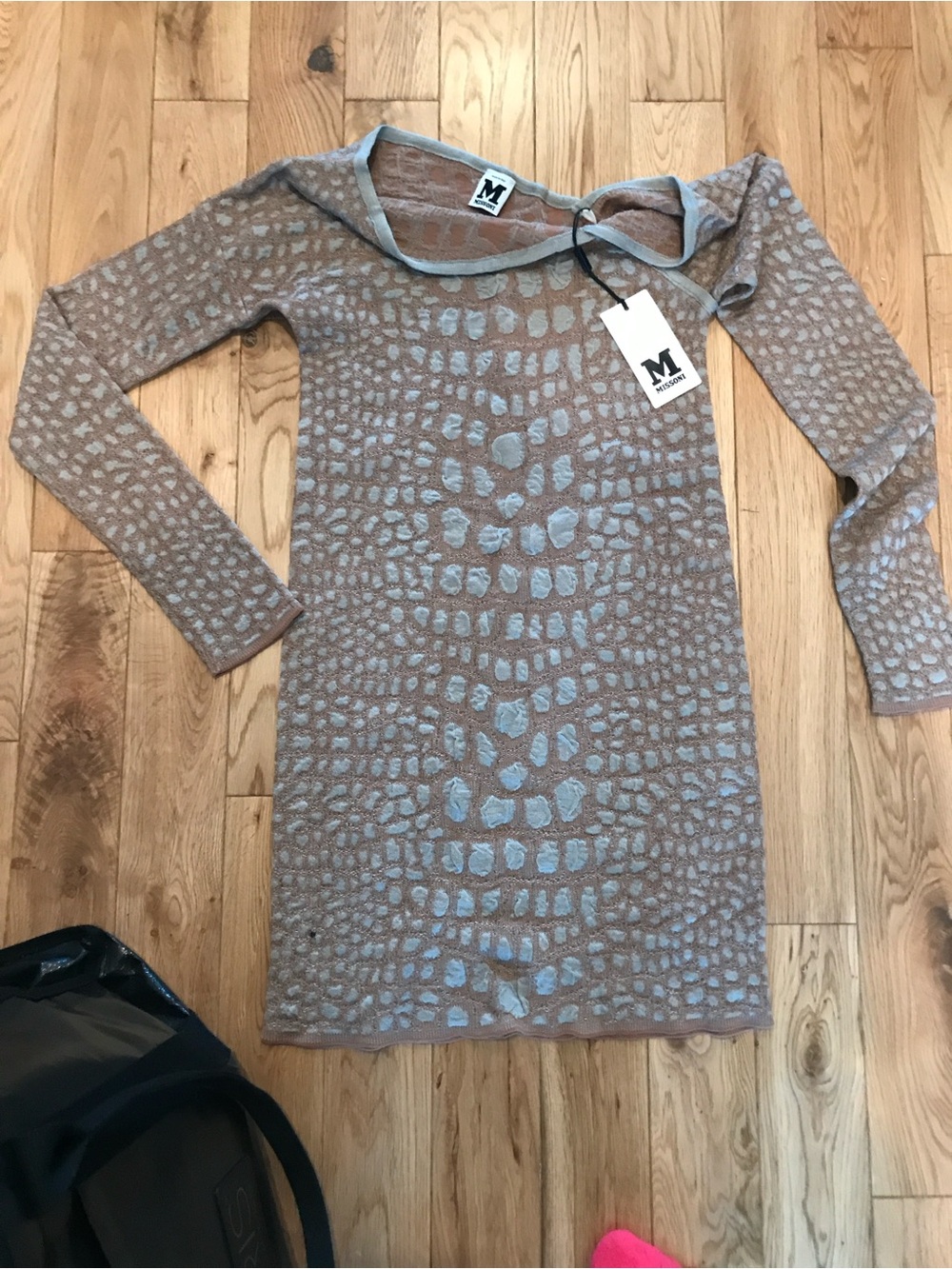 Missoni Taupe and Light Gray Mini Bodycon Dress - Picture 7 of 9